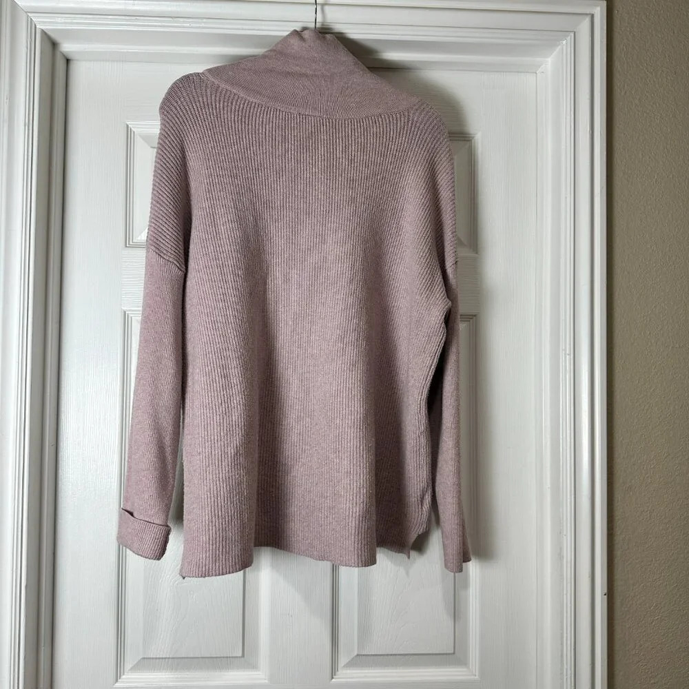 Devotion by Cyrus Boutique Blush Pink Soft Ribbed Cowl Neck Sweater Size Large - Picture 5 of 7